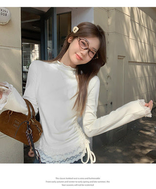 half turtleneck fleece Top