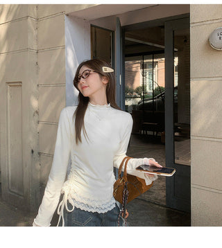 half turtleneck fleece Top