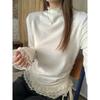 half turtleneck fleece Top