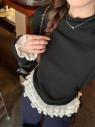 half turtleneck fleece Top
