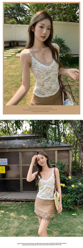American lace sling Top