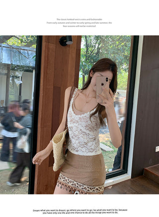 American lace sling Top