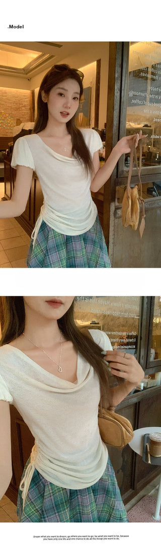 pure pleated tie Top