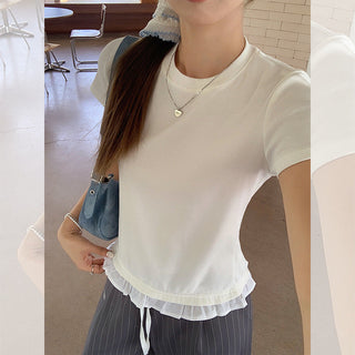 unique ruffled stitching Top