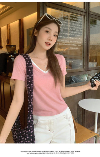 stitching contrast colors Top