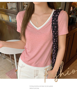 stitching contrast colors Top