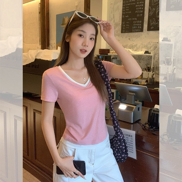 stitching contrast colors Top