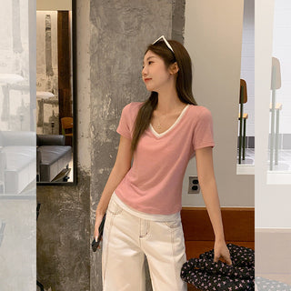 stitching contrast colors Top