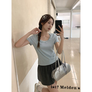 solid lace trim Top