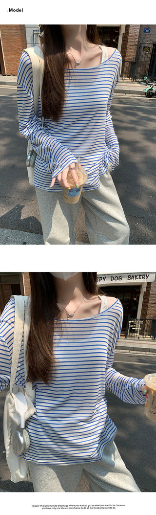 unique striped contrast Top