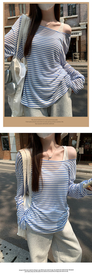 unique striped contrast Top