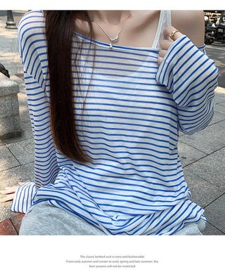 unique striped contrast Top