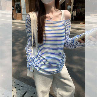unique striped contrast Top