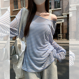 unique striped contrast Top