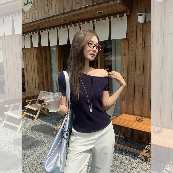 hot Korean oblique Top