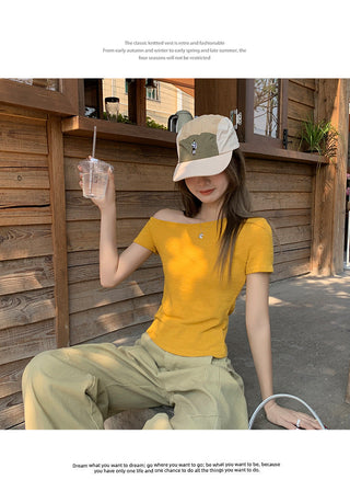 hot Korean oblique Top