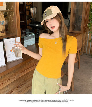 hot Korean oblique Top