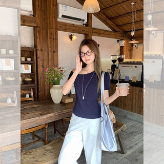 hot Korean oblique Top