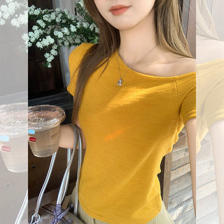 hot Korean oblique Top