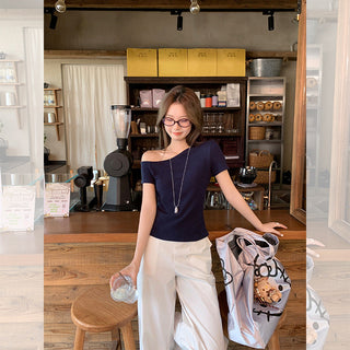 hot Korean oblique Top