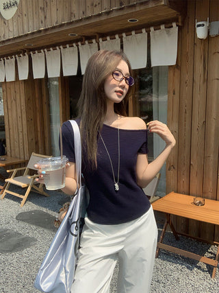 hot Korean oblique Top