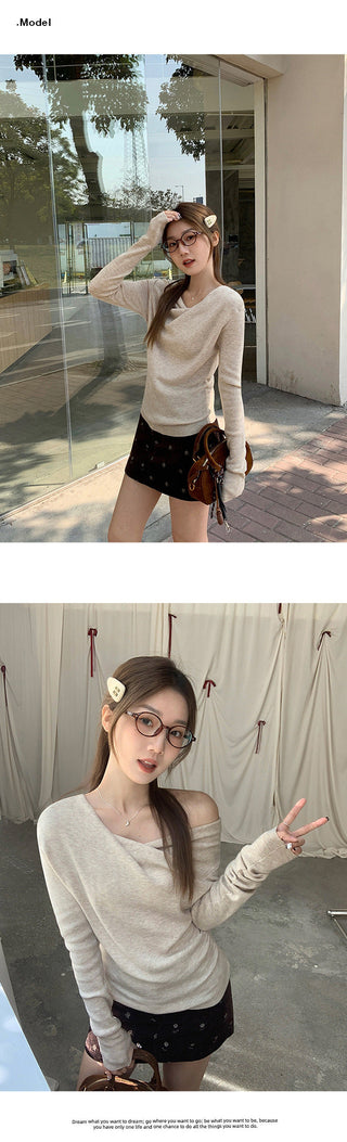 off-neck knitted Top