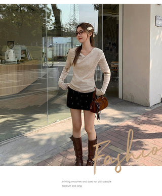 off-neck knitted Top