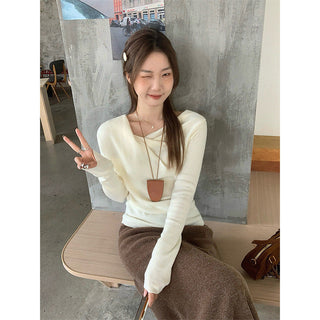 off-neck knitted Top