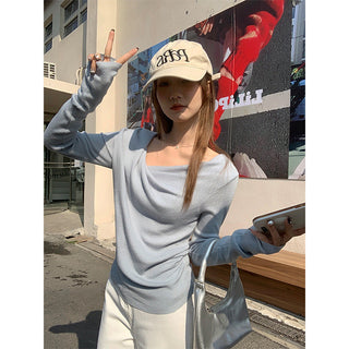 off-neck knitted Top