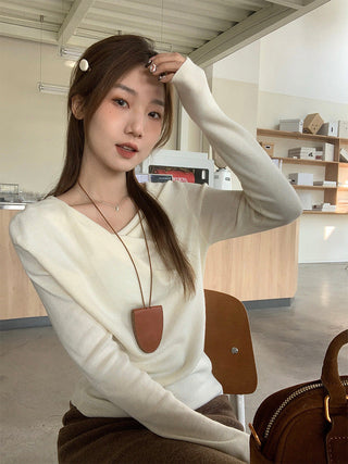 off-neck knitted Top