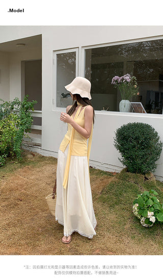 yellow V-neck Top