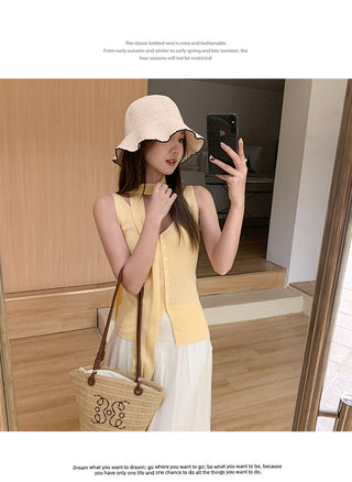 yellow V-neck Top