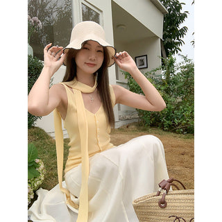 yellow V-neck Top