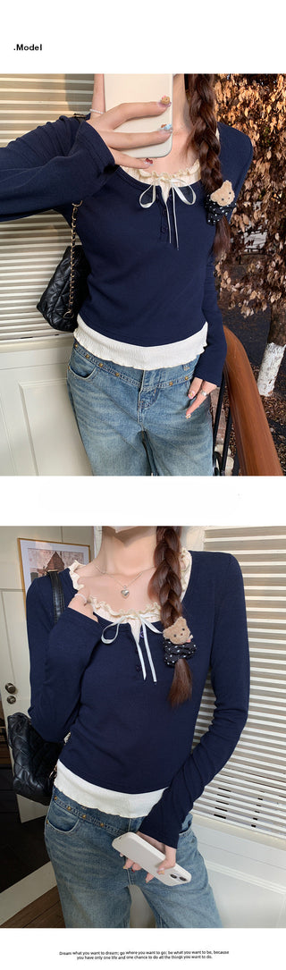 French ballet ruffled Top