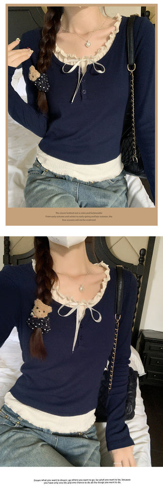 French ballet ruffled Top