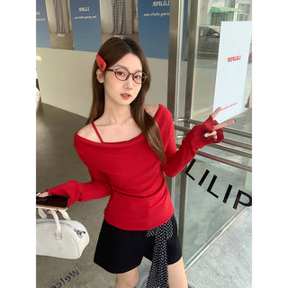 French retro suspender Top