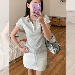 contrast striped polo Shirt