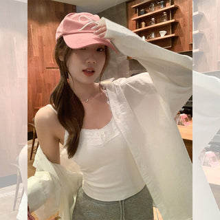 Korean white lapel Shirt
