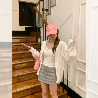 Korean white lapel Shirt