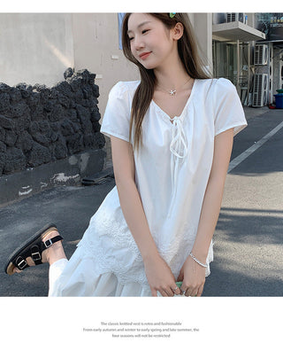 lace stitching pure Top