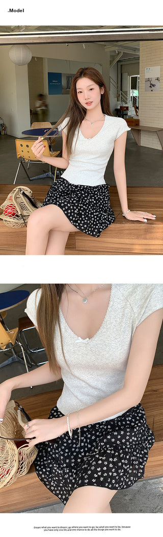Korean gentle bow Top