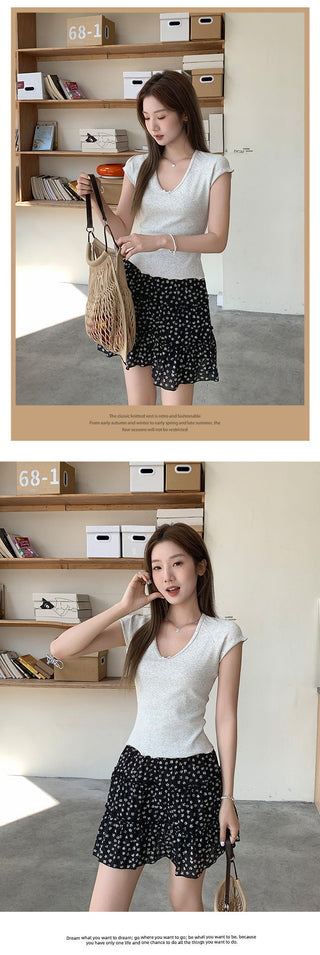 Korean gentle bow Top