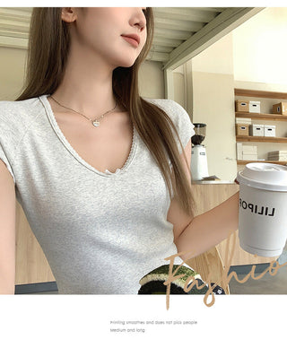Korean gentle bow Top