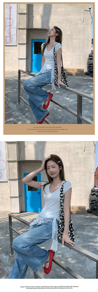 Korean gentle bow Top