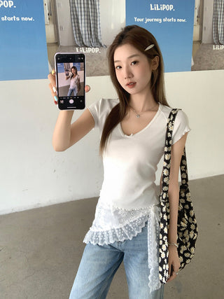 Korean gentle bow Top