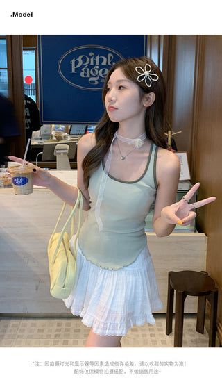pure square collar Top
