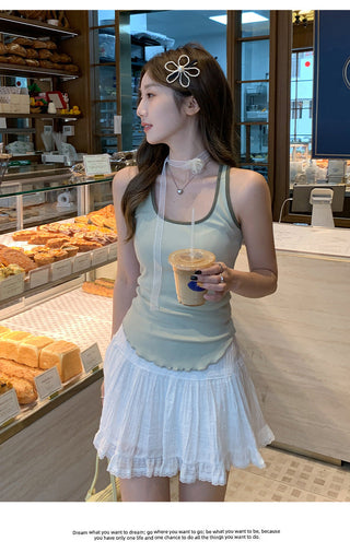 pure square collar Top