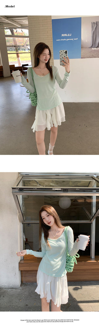 pure slightly see-through Top