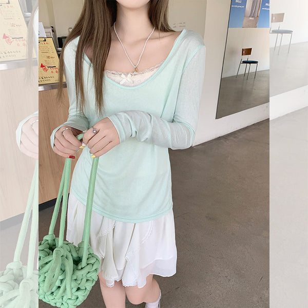 pure slightly see-through Top