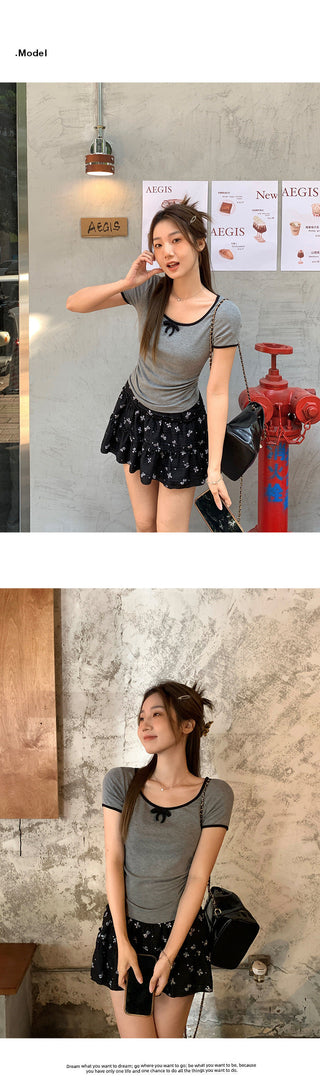 round off-shoulder slim Top